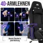 ELITESEATS Gaming Stuhl Ergonomisch – 4D-Armlehnen, Fusssstütze & 150 kg Belastbarkeit – Bild 5