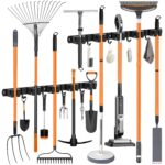 OMerima 2er Set Edelstahl Besenhalterung – 10 Halter + 8 Haken für Wandmontage