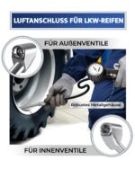 GERCHWAY Reifenfüller mit Manometer 0-10 bar – Profi-Druckluftprüfer mit 50 cm Schlauch – Bild 8