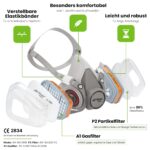 AirGearPro M-500 Atemschutzmaske A1P2 – Wiederverwendbarer Atemschutz für Handwerk & Industrie – Bild 2