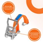 INTAKO Spanngurte mit Ratsche 4m – 2000kg Tragkraft, 4er Set, TÜV & DIN EN 12195-2 – Bild 5