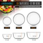 Arendo 3er Glasschüssel-Set mit Deckeln – Borosilikatglas 1,1-4,4 L für Küche & Lagerung – Bild 2