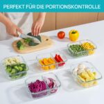Vtopmart 5er Set Glas-Frischhaltedosen 975ml – Meal Prep Behälter mit 2 Fächern – Bild 2