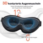 INNELO 2er Pack 3D Schlafmaske – Lichtblockierende Augenmaske mit Gedächtnisschaum für erholsamen Schlaf – Bild 4