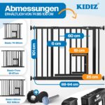 Kidiz Treppenschutzgitter 88–94 cm mit Katzenklappe – Absperrgitter ohne Bohren – Bild 2