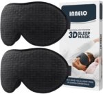 INNELO 2er Pack 3D Schlafmaske – Lichtblockierende Augenmaske mit Gedächtnisschaum für erholsamen Schlaf