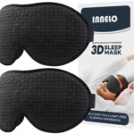 INNELO 2er Pack 3D Schlafmaske – Lichtblockierende Augenmaske mit Gedächtnisschaum für erholsamen Schlaf
