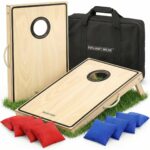 Briliantwerk® Cornhole Spiel – 11-teiliges Echtholz Wurfspiel mit Tragetasche für Garten & Outdoor