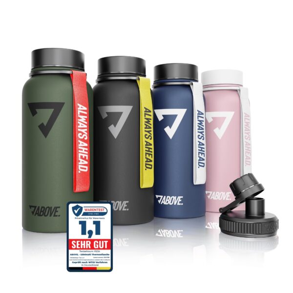 ABOVE. Isolierflasche 1L Edelstahl – Thermosflasche 12H heiss & 24H kalt