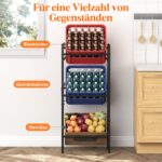 Lifewit Getränkekistenregal 3 Ebenen – Stabiles Kistenregal 450 kg Tragkraft, Schwarz – Bild 5