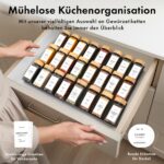 EDELHAUS Gewürzgläser Set 24er mit Bambusdeckel – Komplette Gewürzorganisation für die Küche – Bild 4