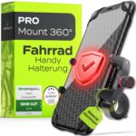 IMPACT Pro Mount 360° – Universal-Handyhalterung Fahrrad mit Kugelgelenk für 4–7 Zoll