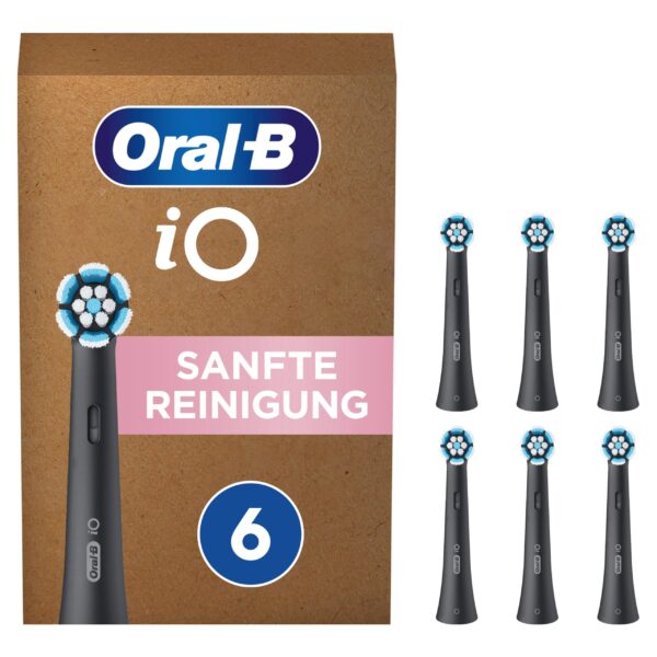 Oral-B iO Sanfte Reinigung Aufsteckbürsten – 6er Pack für empfindliche Zähne