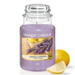 Yankee Candle Lemon Lavender Grosse Duftkerze – 150 Stunden Brenndauer