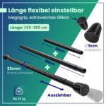 Gardinenstange ohne Bohren 260–350 cm, Ø 32 mm – Teleskopstange für Vorhänge & Dusche – Bild 2