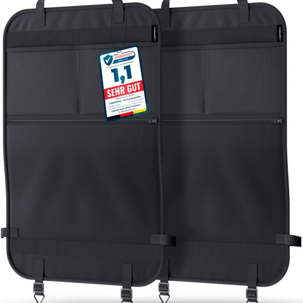 LIONSTRONG Auto Organizer Rücksitz schwarz – Wasserdichter Sitzschutz für alle Fahrzeuge