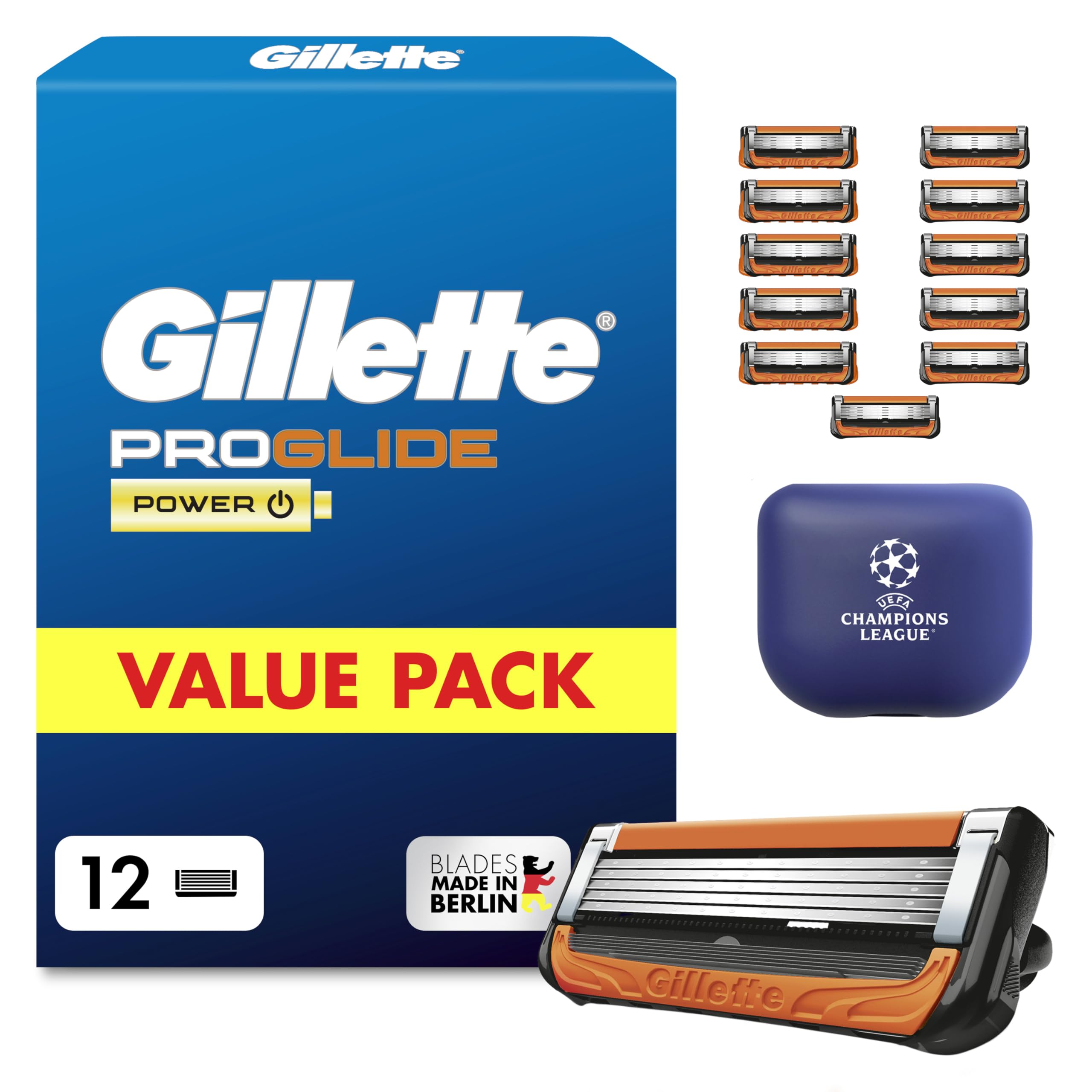 81LqiRqzqxL._SY2560_.jpg Gillette Fusion5 Proglide Power Rasierklingen, 12er-Pack – Premium Nassrasur für Männer – Bild 1
