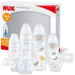 NUK Perfect Start First Choice+ Babyflaschen-Set 10-teilig – Beifüttern für 0–6 Monate