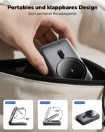 KPON 3-in-1 Magsafe Ladestation für iPhone, Apple Watch & AirPods – Faltbar mit 20W Adapter – Bild 3