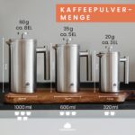 Groenenberg French Press Thermo – Edelstahl Kaffeebereiter mit Warmhalte-Funktion bis 1L – Bild 2