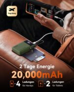 INIU 45W Power Bank 20000mAh mit integriertem USB-C Kabel – Schnellladen für Outdoor – Bild 5