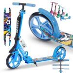 Arebos Cityroller höhenverstellbar mit XXL-Rädern – Klappbarer Tretroller bis 100 kg