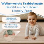 BabybeFun Krabbelmatte 150x150cm – 3cm Polsterung für sicheres Spielen & Krabbeln – Bild 2