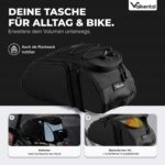 Valkental 3in1 Fahrradtasche 10-14L mit Rucksackfunktion – Wasserfest & Reflektierend – Bild 2