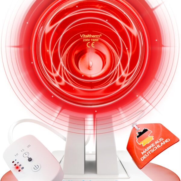 Vitaltherm RW150 Rotlichtlampe 150W – Infrarot Wärmetherapie mit Timer & Dimmer