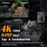 MAXDONE Wildkamera 4K 64MP mit App-Steuerung – Wildtierkamera mit Nachtsicht & 6000mAh Akku – Bild 3