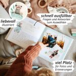 Rabano Art Babyalbum 176 Seiten mit Goldprägung – Erinnerungsbuch erstes Jahr Mint – Bild 4
