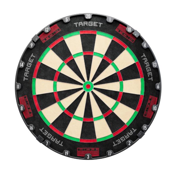 Target Darts TOR Steeldartboard aus 215-MDG Sisal – Turnier-Dartscheibe mit LED-Ring