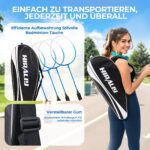 HIRALIY Badminton 4er-Set – Leichte Schläger mit 12 Federbällen für Familie & Anfänger – Bild 6
