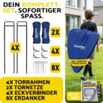 Racetex 2er Fussballtor Set für Kinder – Transportable Fussballtore mit Glasfaserstangen – Bild 4