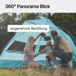 qeedo Quick Bay Pro Strandmuschel – UV80 Sonnenschutz für 3 Personen mit Quick-Up System – Bild 8