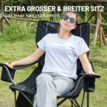 TIMBER RIDGE Campingstuhl 200kg – 63cm Sitzbreite mit Kühltasche & Polsterung – Bild 4
