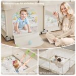 Lertantri Laufstall Baby 120x120 cm mit Matratze – Kompaktes Laufgitter für kleine Wohnungen – Bild 3