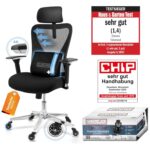 CLOUVOU CleverSeat Ergonomischer Bürostuhl 150 kg – Testsieger mit 4D Armlehnen
