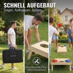 Briliantwerk® Cornhole Spiel – 11-teiliges Echtholz Wurfspiel mit Tragetasche für Garten & Outdoor – Bild 6