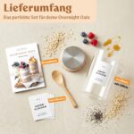 EDELHAUS Overnight Oats Gläser Set 4x500ml mit Bambusdeckel, Löffeln & Etiketten – Bild 8
