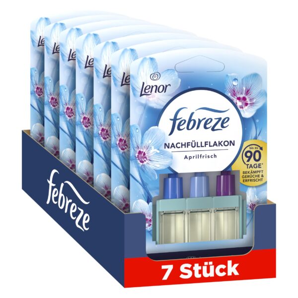 Febreze 3Volution Aprilfrisch Duftstecker Nachfüllflakon 7x20ml – 90 Tage Frische