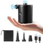 QPAU Elektrische Luftpumpe mit 5000mAh Akku – Tragbare Pumpe für Camping & Outdoor