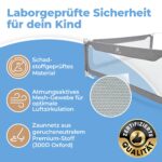 Zwergenbuddy® Rausfallschutz 180x200 cm – 8-teiliges Bettgitter-Set mit Stabilitätsstange – Bild 4