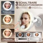 MOMOKUBA 30x Vergrößerungsspiegel mit LED-Beleuchtung & Saugnapf – Kosmetikspiegel für Badezimmer – Bild 3