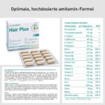 amitamin Hair Plus – 180 Haarvitamin-Kapseln mit Biotin & Zink für kräftiges Haarwachstum – Bild 3