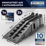 WERKTHOR Auffahrrampen PKW 2er Set – bis 5 Tonnen Tragkraft für sichere Wartungsarbeiten – Bild 2