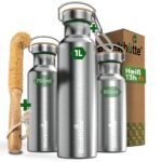 Blockhütte Premium Edelstahl Trinkflasche 1L isoliert – Auslaufsicher & spülmaschinenfest