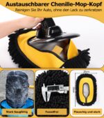Teleskop-Waschbürste 144 cm mit 15° Bogen & Mikrosfaser-Mopköpfen – Kratzerfreie Autoreinigung – Bild 6