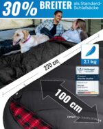 KingCamp XXL Schlafsack 220x100 cm Baumwoll-Flanell – Ganzjahresschlafsack für Camping – Bild 2