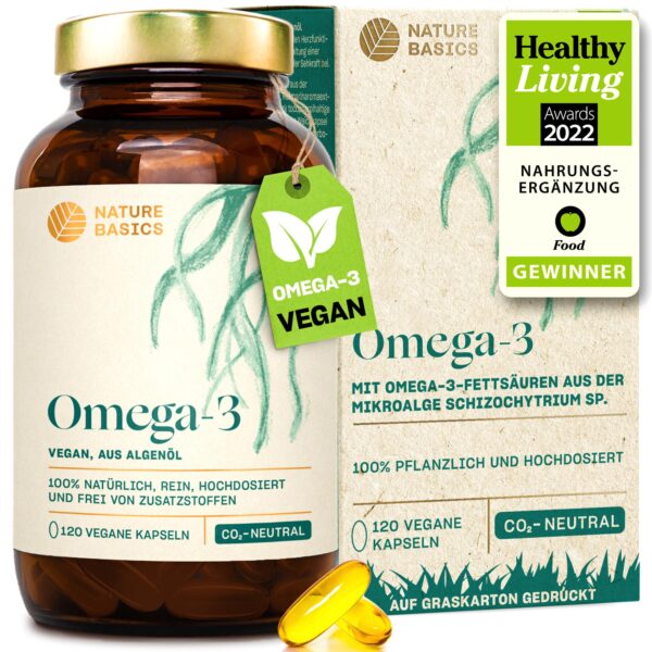 Veganes Omega-3 Algenöl 120 Kapseln – 4 Monate Versorgung mit EPA & DHA